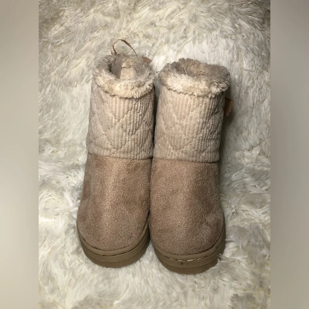 Bebe Kids Beige Boots with Logo Ribbon